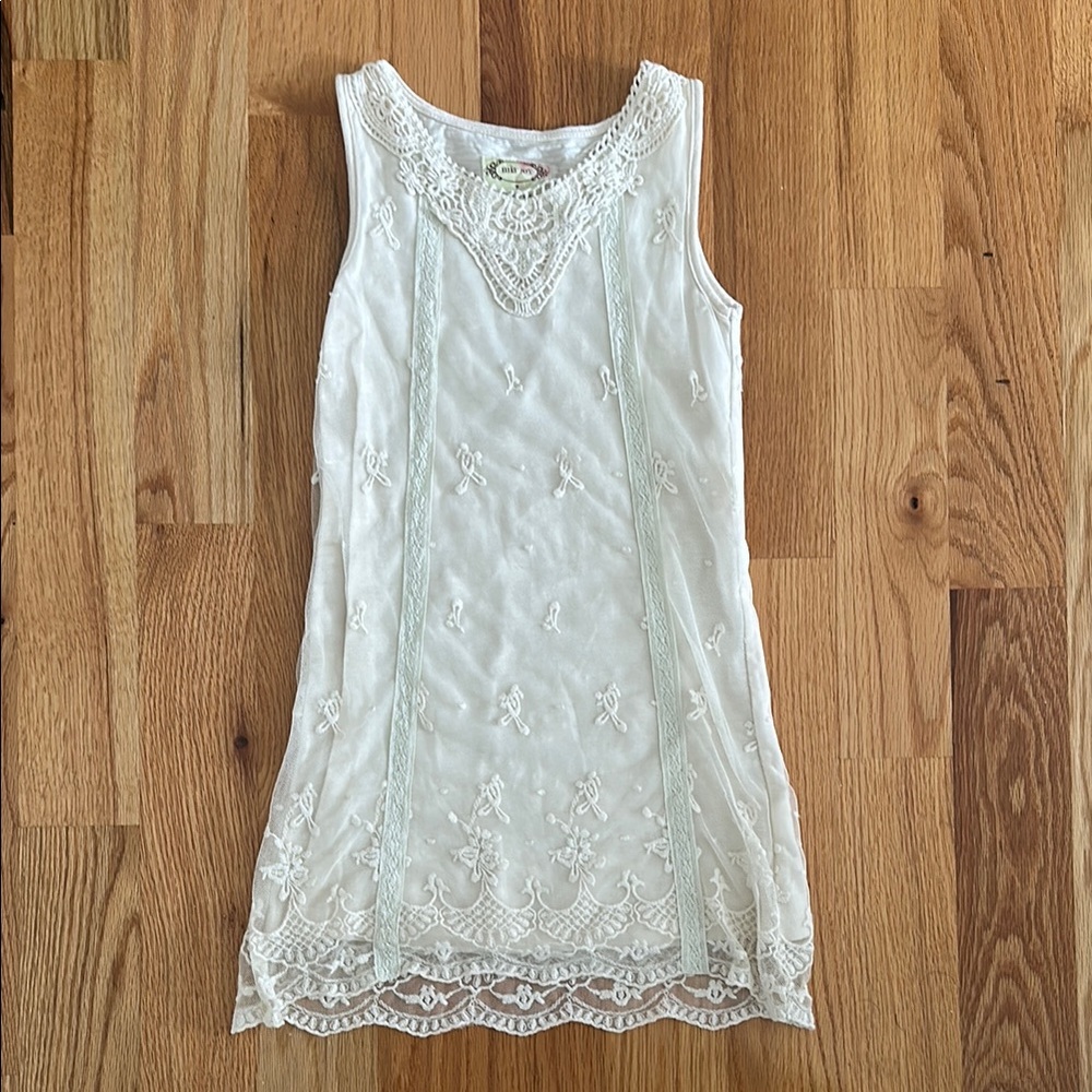 Joyfolie Cream Lace Detail Dress - Girls Size 7